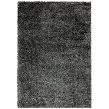 Payton Soft Shimmer Silky Polyester Plain Shaggy Charcoal Grey Rug-Asiatic Carpets-Rug Love - The Most Loved Rug Store
